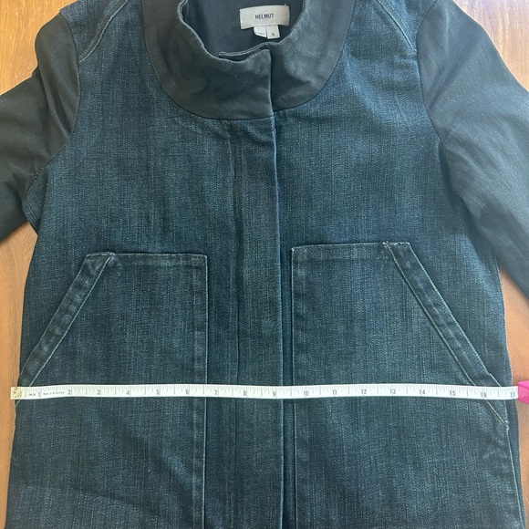 HELMUT HELMUT LANG Funnel Neck Denim Jacket in a dark wash | size small - Picture 13 of 14